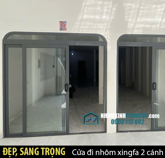 75+ Mẫu cửa đi nhôm xingfa 2 cánh đẹp, sang nhất 2024